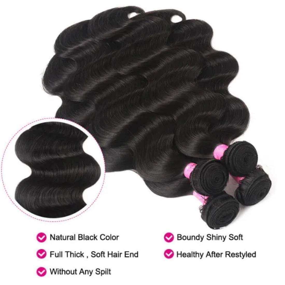Amazon.com : UNice Hair 18 20 22 24 inch Brazilian Body Wave 