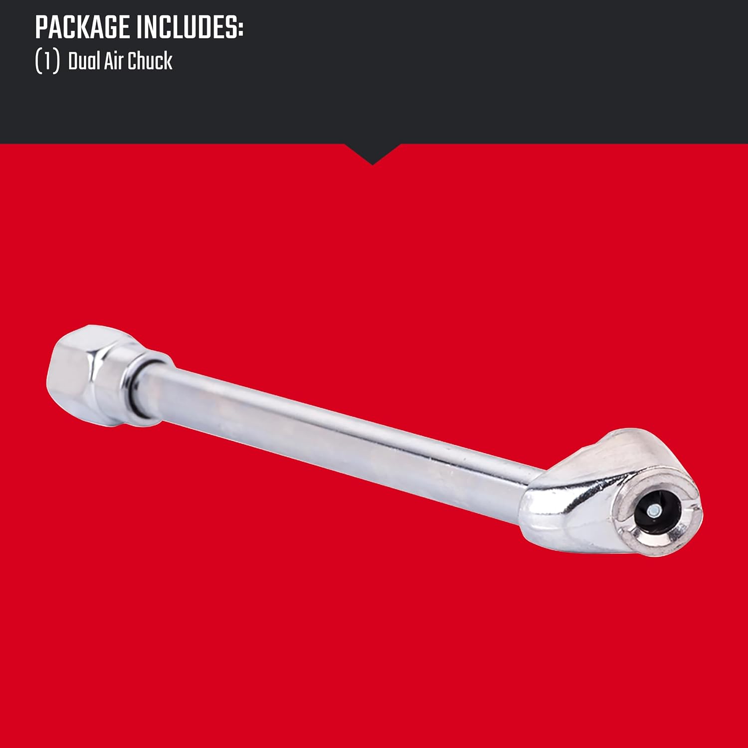CRAFTSMAN Dual Air Chuck, 1/4-in Female NPT Threads, Extended Reach for Hard-to-Reach Valves