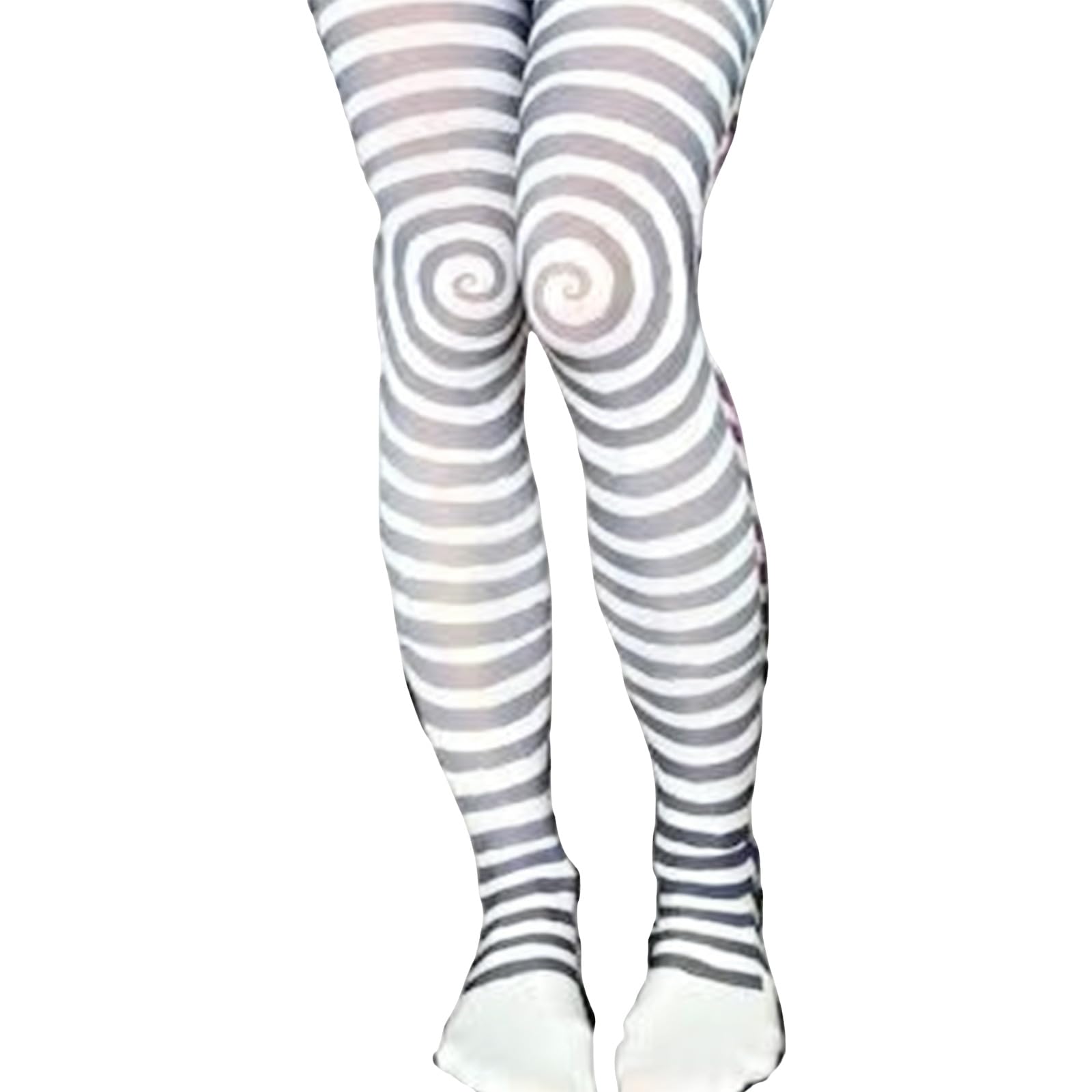 Maxtonser Women's Japanese White Opaque Tights Stockings Aesthetic Subcultures Spirals Patterned Pantyhose Leggings Hosier