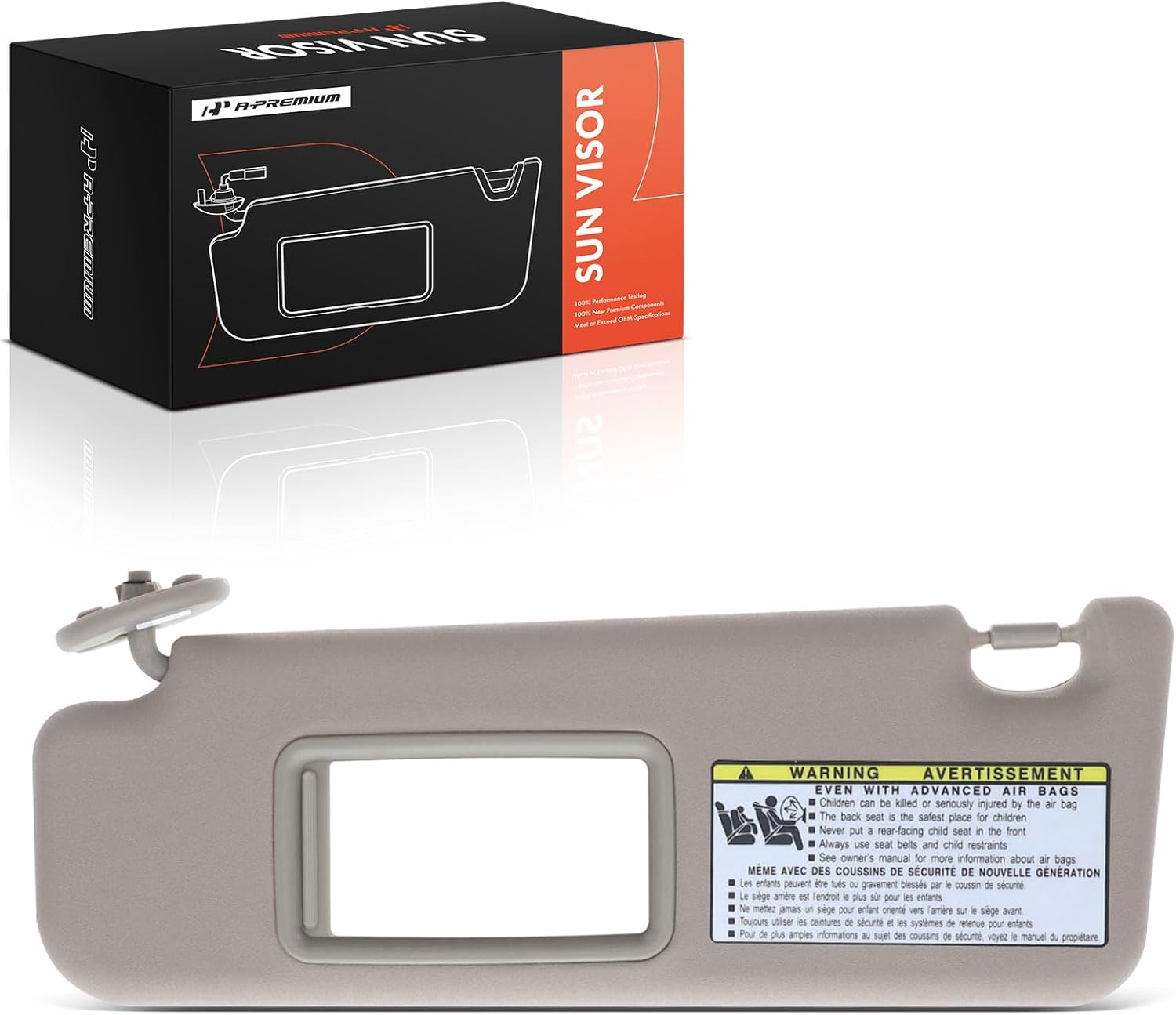 A-Premium Driver Left Side Sun Visor Compatible with Toyota 4Runner 2004 2005 2006 2007 2008 - with Vanity Mirror, with Sliding Sun Visor Extension, Without Vanity Light, Beige Color