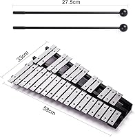 Vista 6 de Plegable 30 notas Glockenspiel xilófono marco de madera barras de aluminio educativo percusión instrumento musical regalo