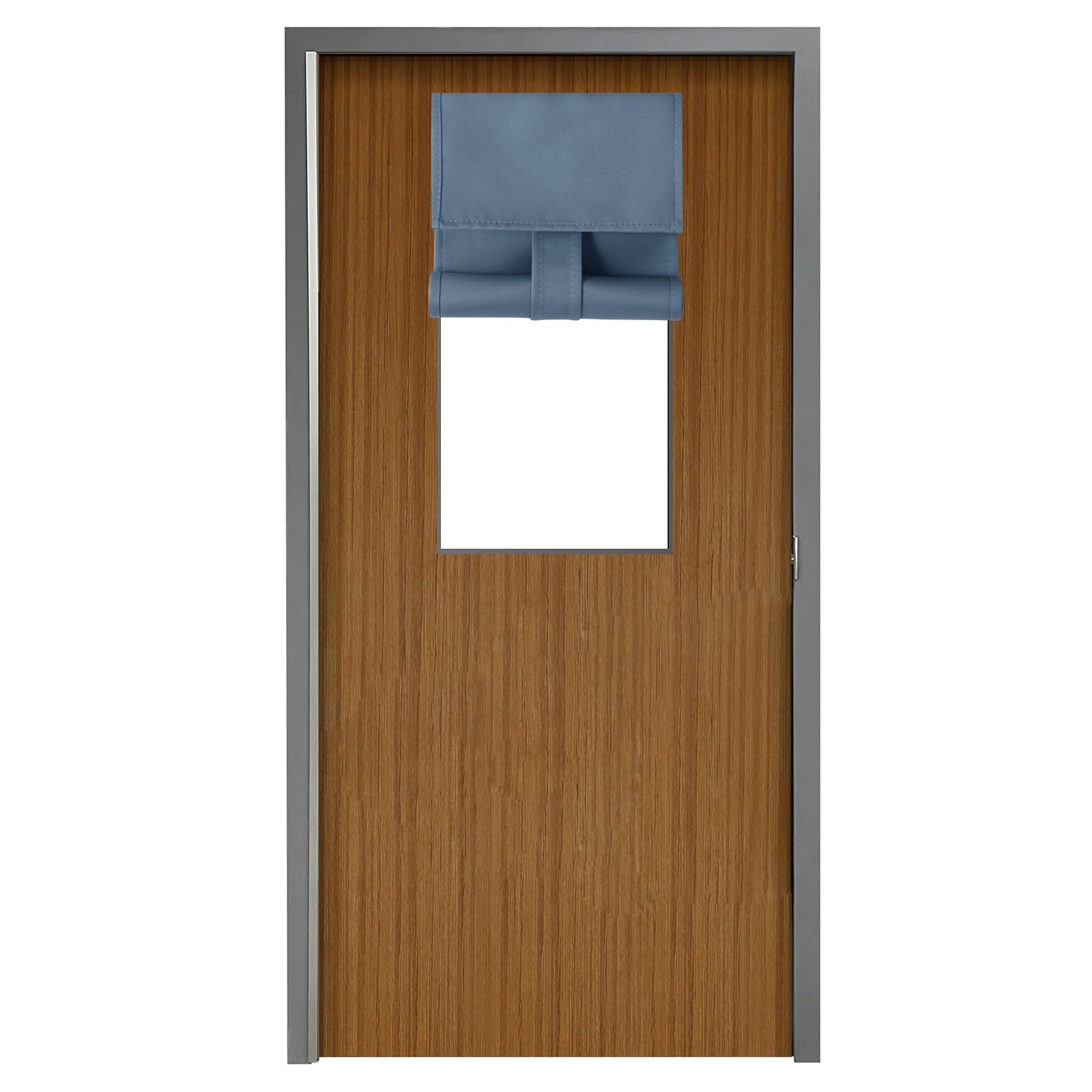 WdFour Classroom Door Window Cover,Blackout Shades for Classroom Windows and Doors，Privacy,Room Darkening Design Blocks Views, Classroom Window Cover Lockdown. 8W x 50L Inches, 1 Panel, Stone Blue.