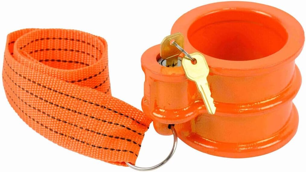 TM USWWAGOODS Replacement for/Fits King Pin Lock, Orange Powder Coated with ty Ribbon