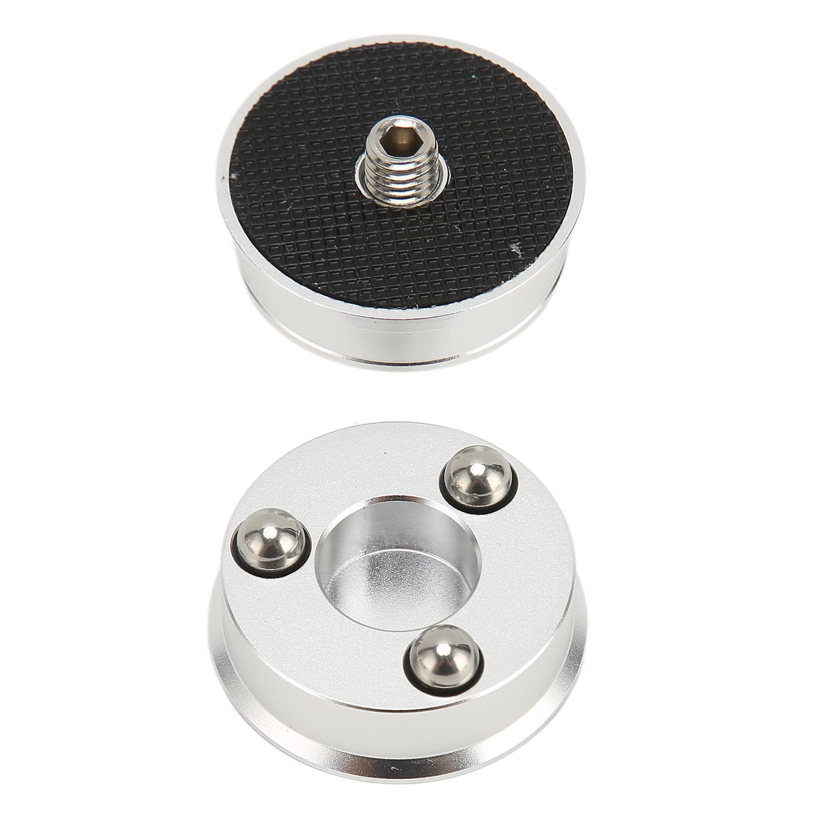 4PCS Piedini Isolanti per Altoparlanti in Lega di Alluminio Argento, Piedini Isolanti per Altoparlanti HiFi, Piedini Isolanti per Giradischi con Sfera in Acciaio per Amplificatore Lettore CD
