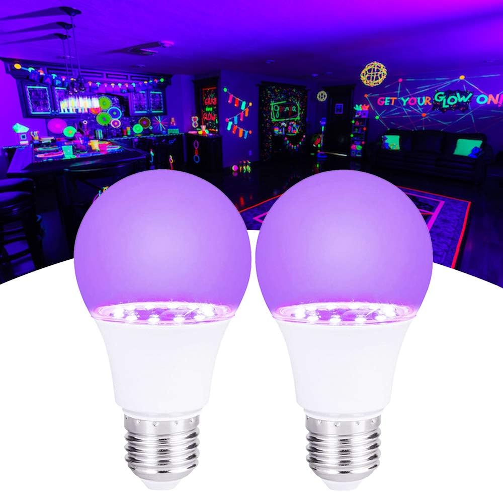 Black Light 9W LED UV Bulb E26 AC110-240V Purple Lamp 390-400nm