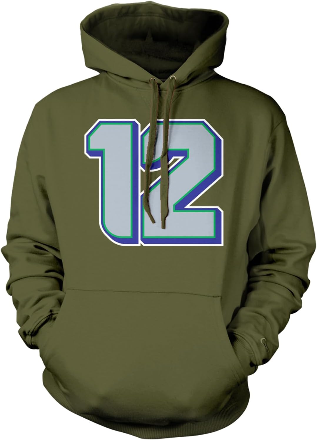 Tcombo 12 Jersey Number - Seattle Best Sports Fans Unisex Hoodie Sweatshirt