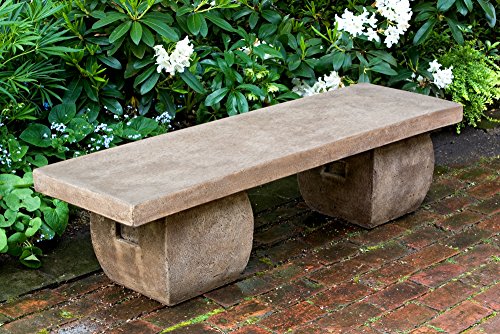 Campania International BE-100-BR Ryokan Bench, Brown Stone Finish