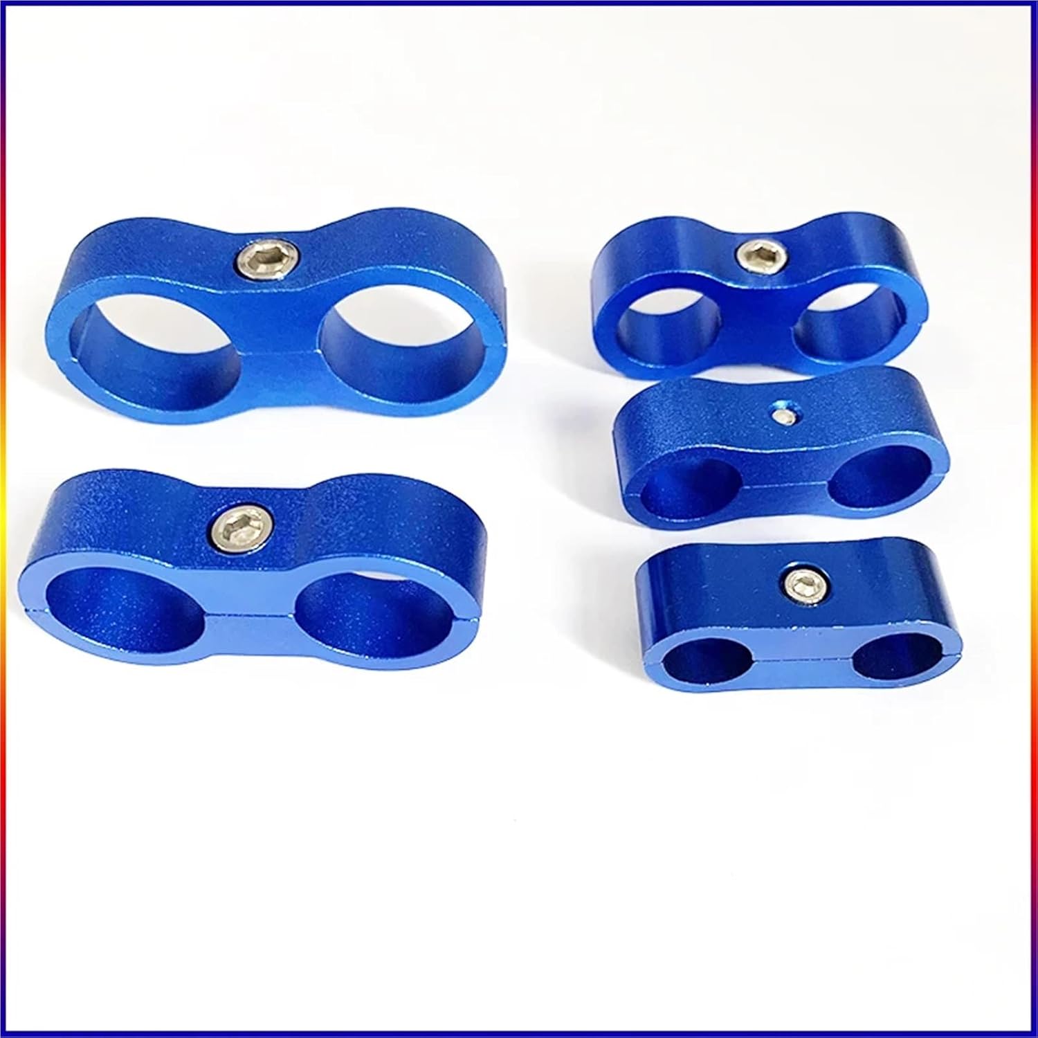 10pcs Hose Clamps Hose Separator Clamp AN4 AN6 AN8 AN10 AN12 Braided Rubber Hoses Clamps Billet Oil Fuel Water Tube Divider Line Separator Bracket(Black AN12)