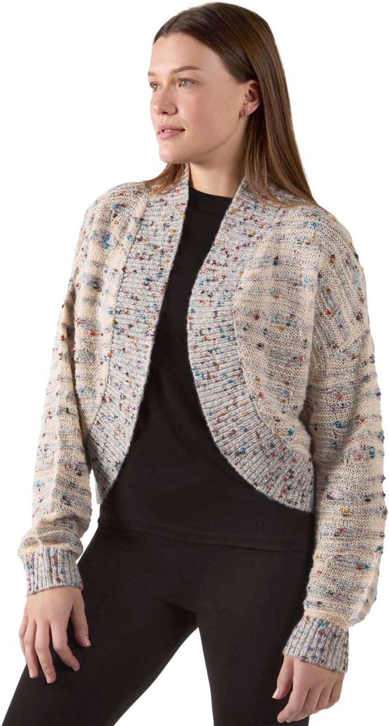 MeMoi Women's Lightweight Multicolor Confetti Sweater Knit Shrug