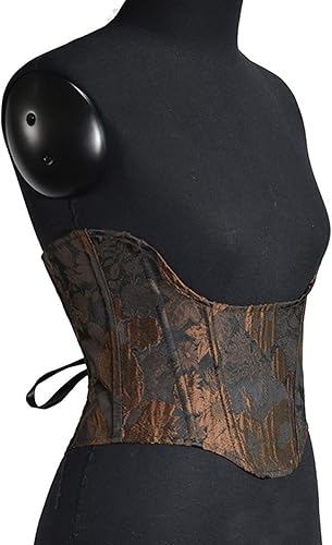 Miniatura 8 de SHOPESSA Corsé con realce para mujer, estilo victoriano, cinturón steampunk, pirata, renacentista, corsé para sobrebusto