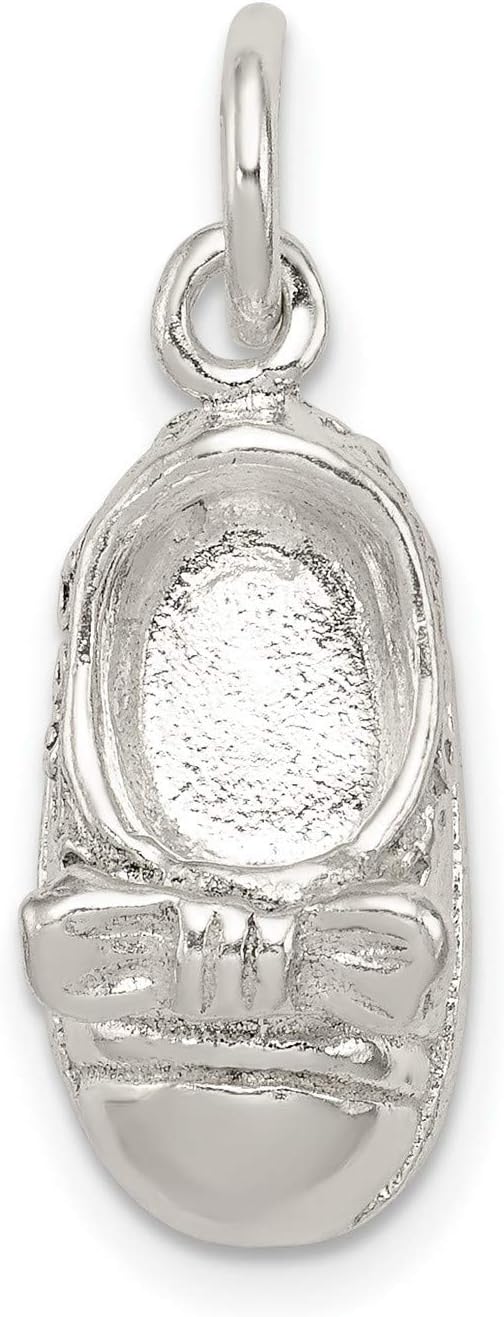 Sterling Silver Shoe Charm Pendant for Women with Detailed Bow Design, Symbolic Keepsake Jewelry for Necklace or Bracelet, Sentimental 925 Pendant