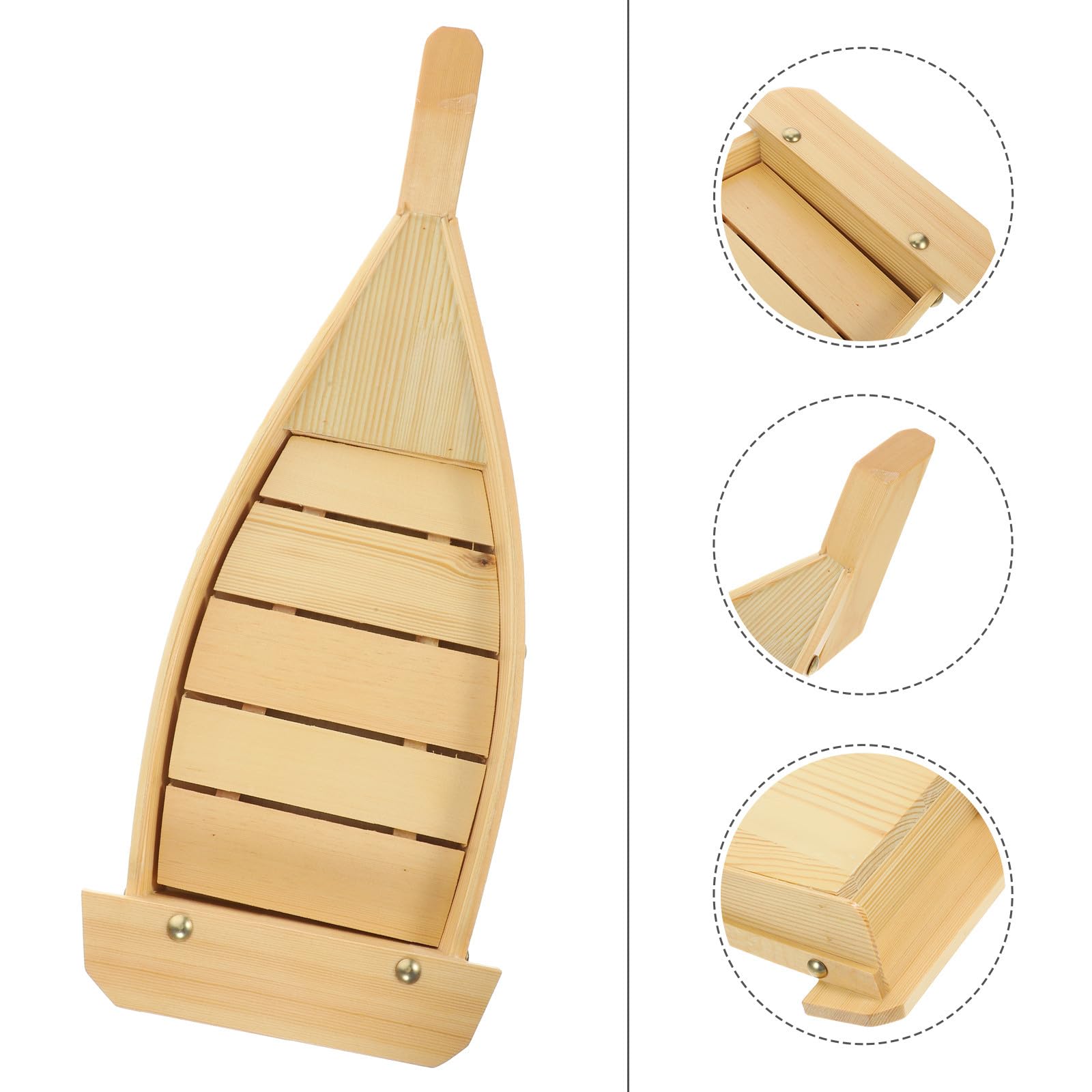 Abaodam Barco de Madera para Sushi Estilo Japonés Bandeja Decorativa Grande Plato Práctico para Servir Sashimi y Aperitivos Restaurante o Hogar