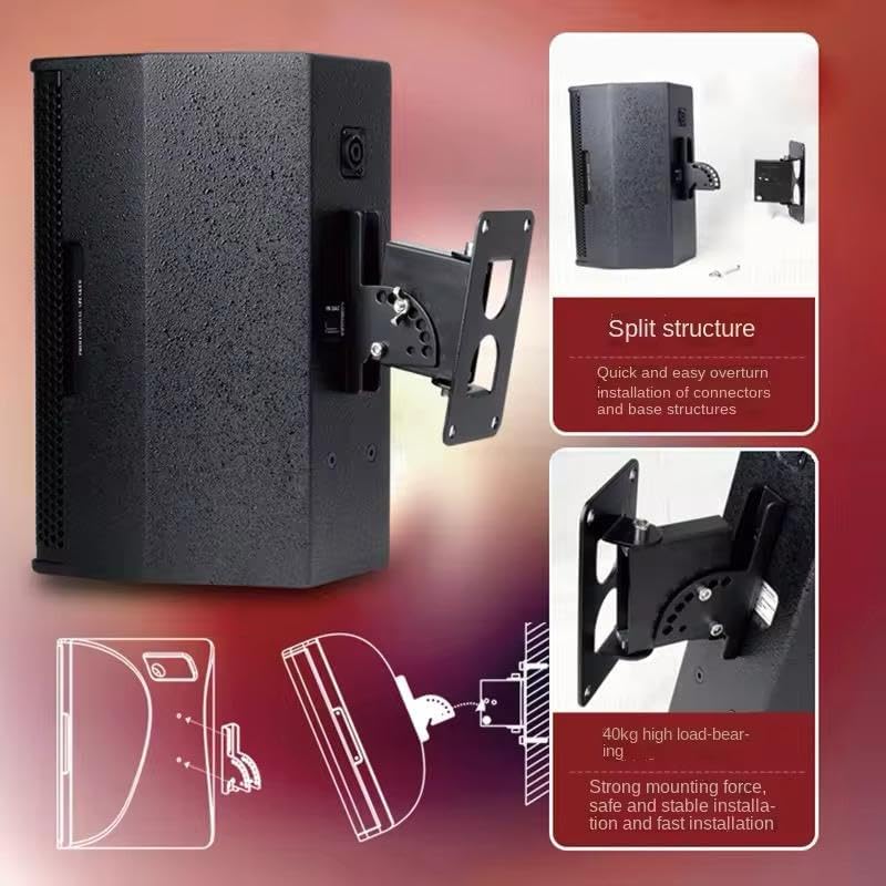 Image of Audiovan Heavy Duty GU40 Universal Surround Speaker Wall Mount Bracket Rotating Speaker Hanger Loading 40kgs