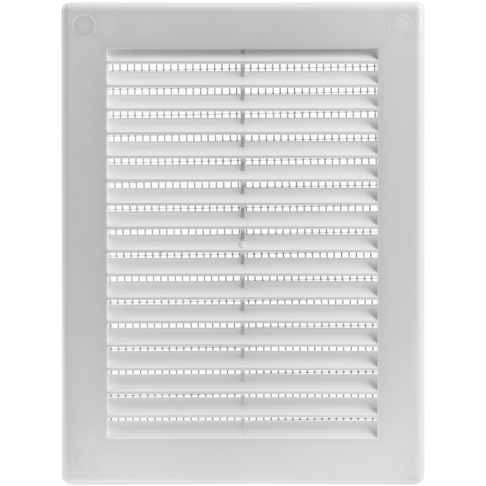 Ecopro Vent White 150 X 200 Mm Rectangular Vent Grille With Protective Mesh. Lightweight Plastic Ventilation Register/Cover. Indoor And Outdoor Soffit Vent