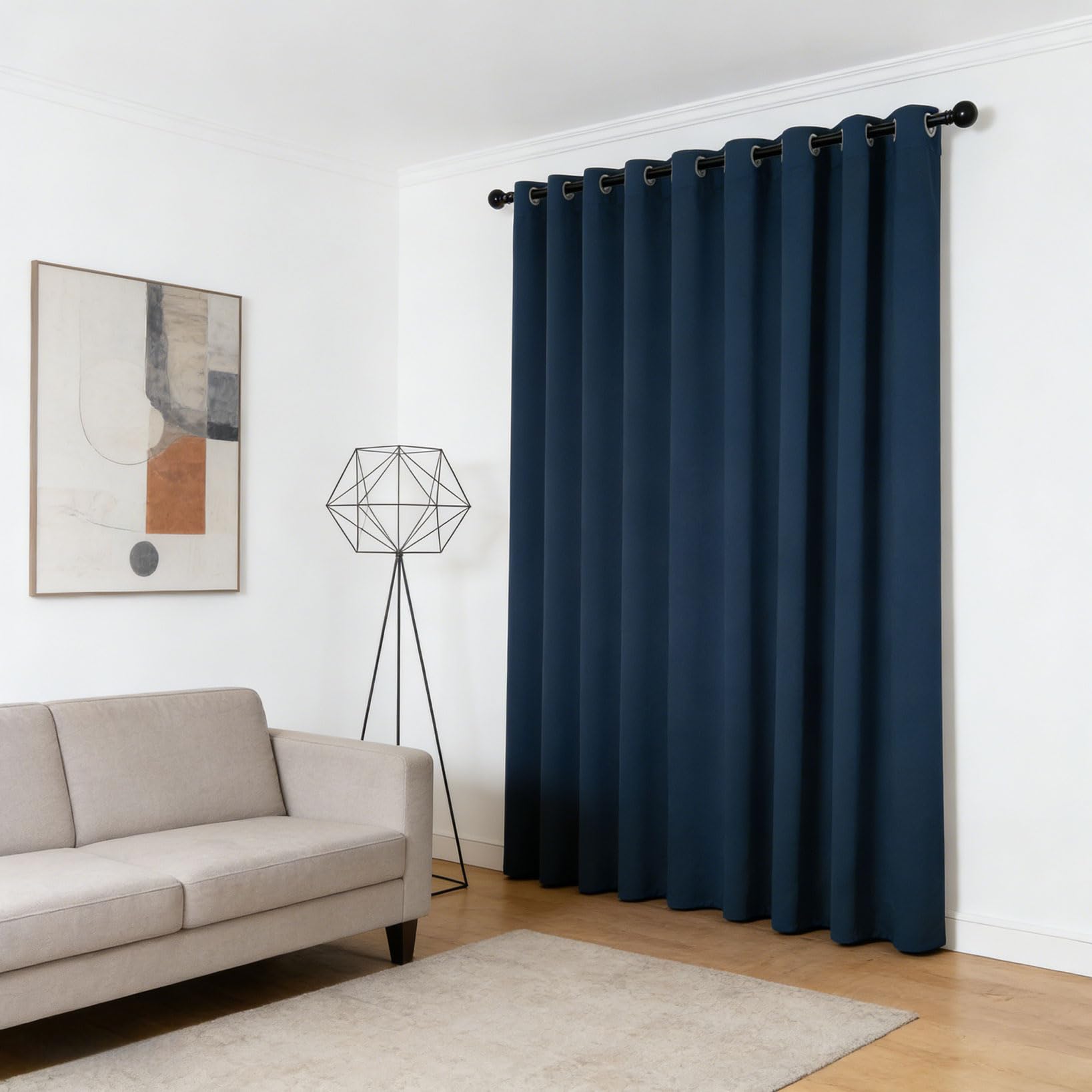 Rideau occultant anti froid et chaleur bleu marine 140x170 cm moderne