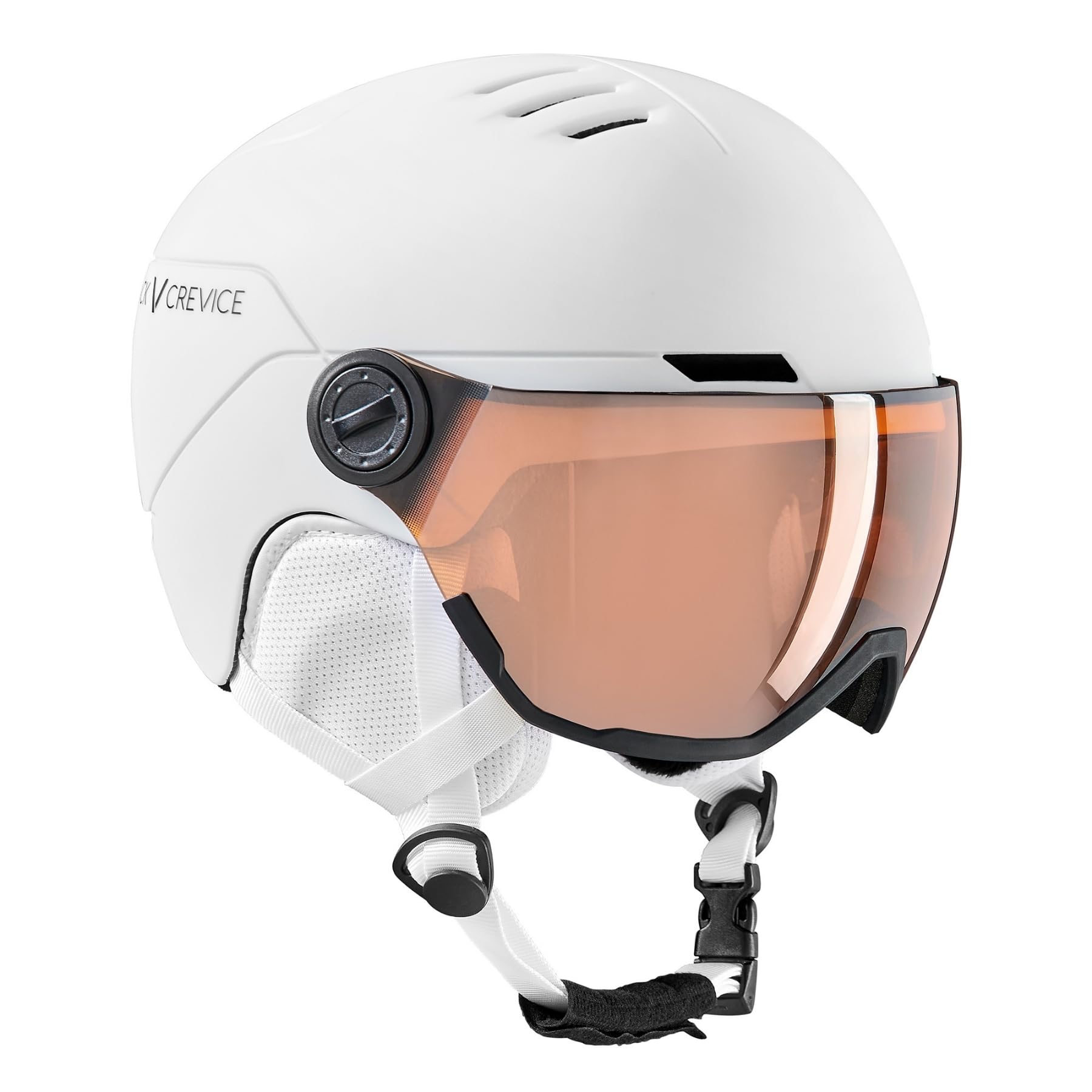 Black Crevice Dziecięcy kask narciarski Cortina I kask narciarski z pełnym wizjerem i wentylacją I kask snowboardowy dla chłopców i dziewczynek I z nausznikami i uchwytem na okulary narciarskie I