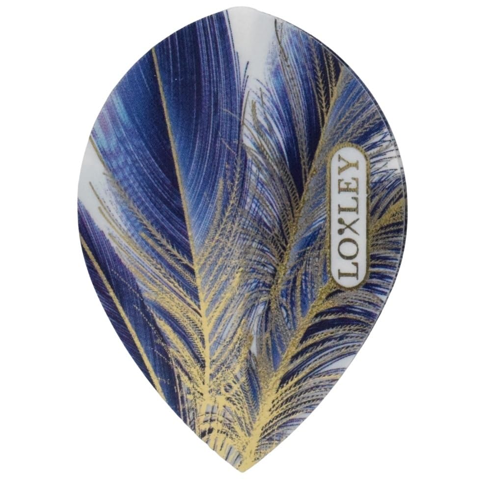 Loxley Feather Blue & Gold Pear Dart Flights