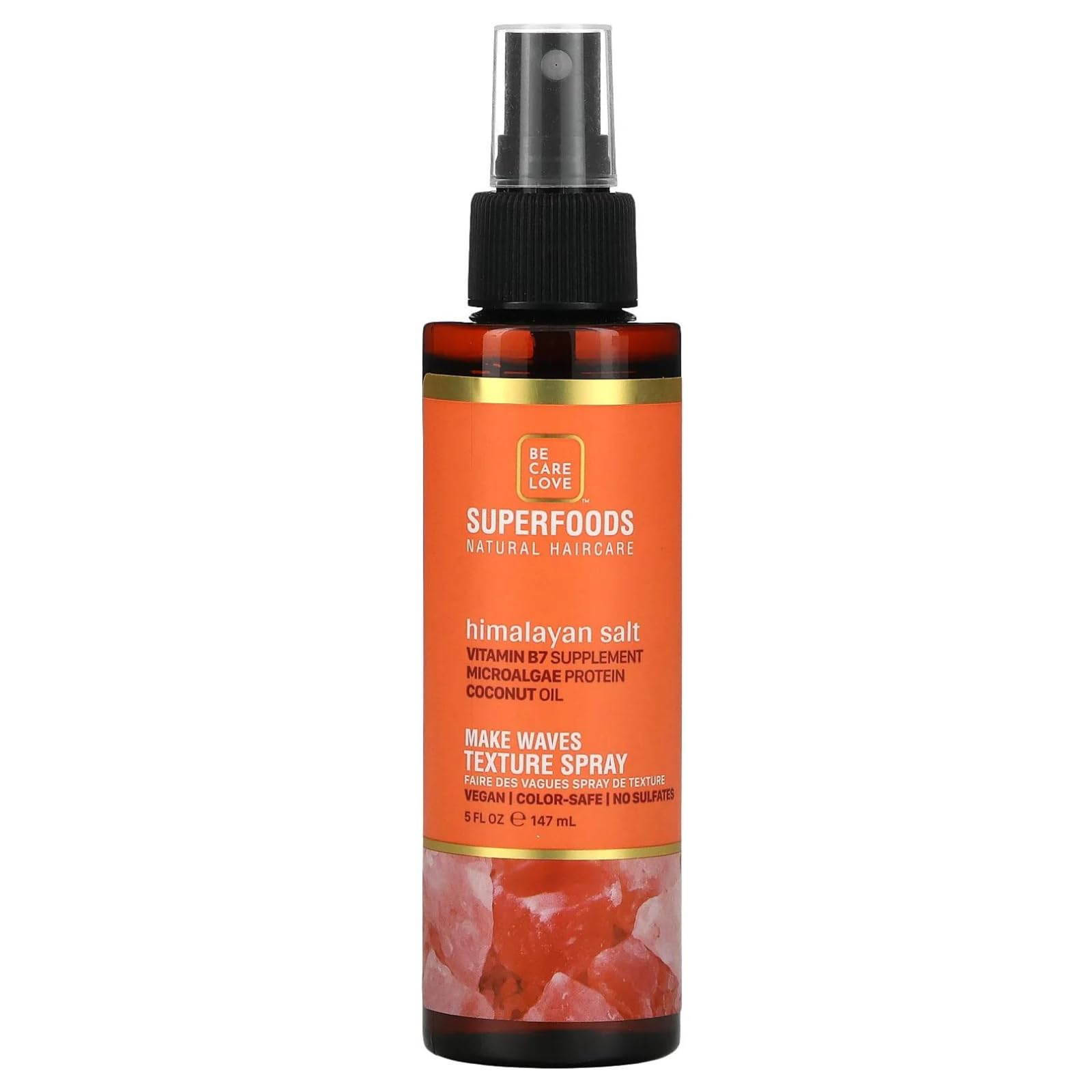 Be Care Love Superfoods Make Waves Texture Spray | Sulphate Free | Paraben Free | Vegan Free | Zero Frizz | Chemical Free | Organic Hair | Frizz Free Hair | Dry Frizzy Hair | 147 ml.
