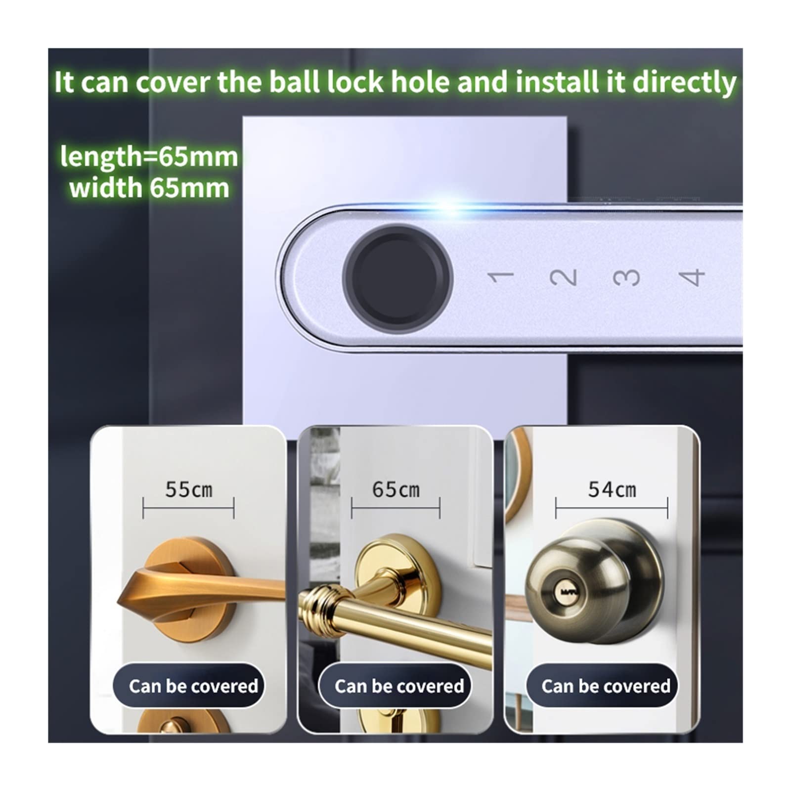Serratura Smart, Serrature for impronte digitali con serratura intelligenteTUYA App Control Password biometrica for impronte digitali Maniglia domestica Serrature elettriche ,Smart Lock Facile da Inst