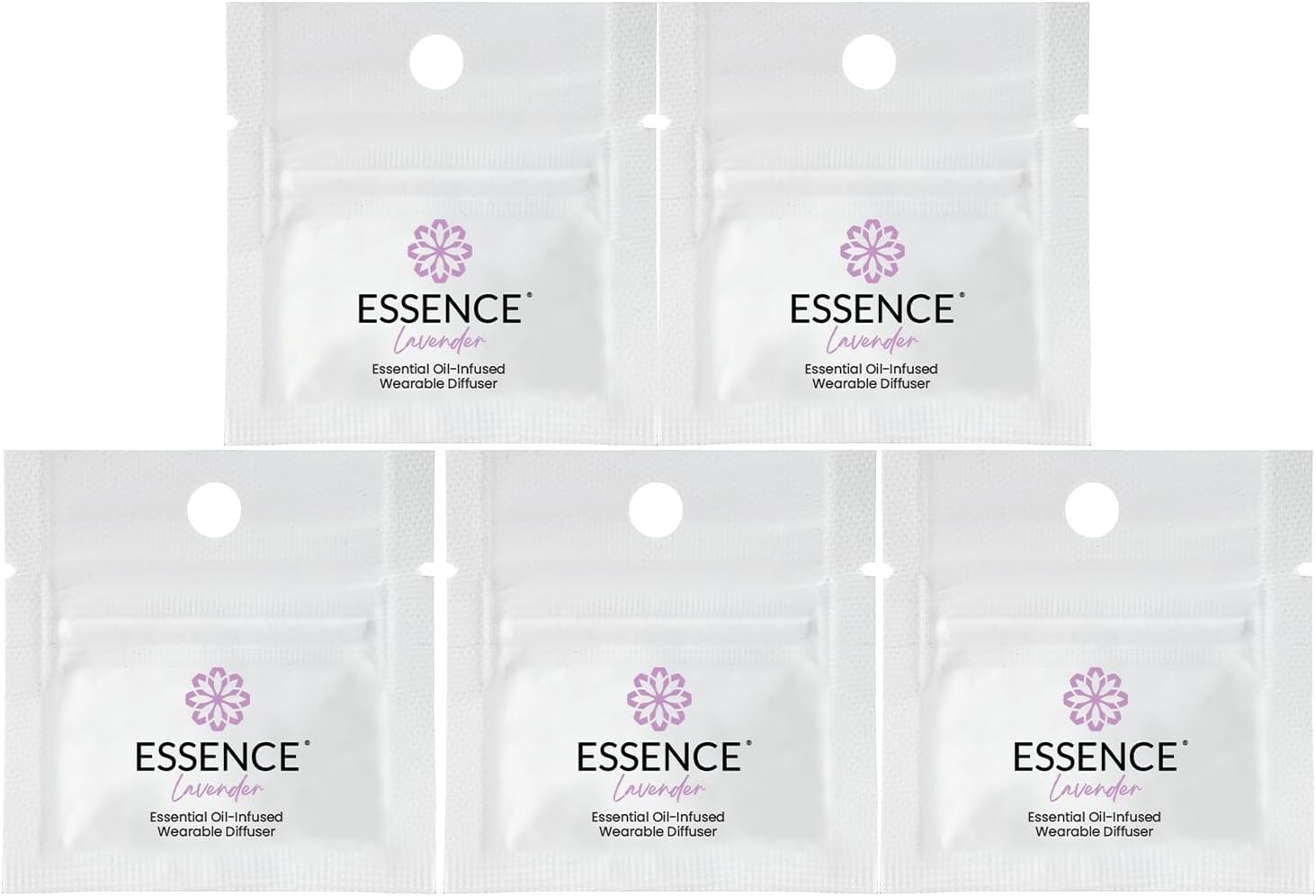 Essence Nasal Diffuser Ring | Solid Scents Essential Oils | Aromatherapy Nose Ring | Personal Scent Clip for Travel, Work & Everyday Use | Made in USA | Lavender | 5 Pack