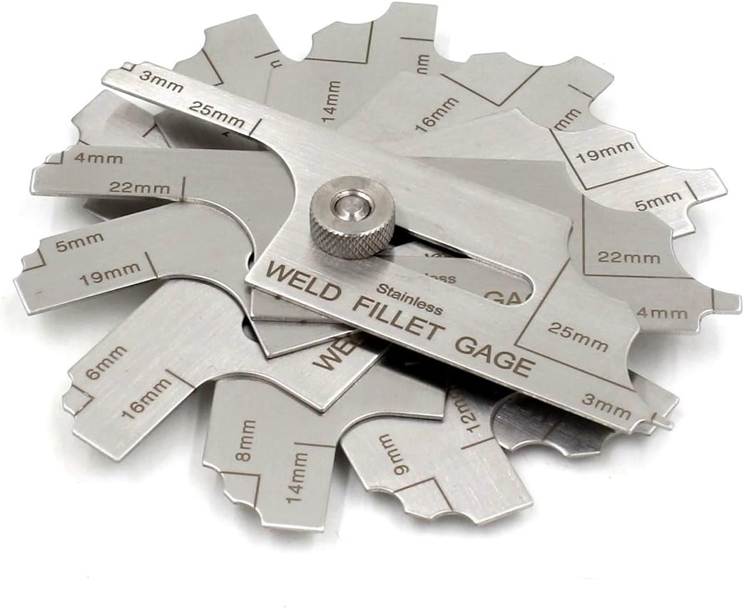 7 pieces Welding Gauge Weld Fillet Throat/leg Length Gage Concavity Convexity Tool MG-11 Metric Reading