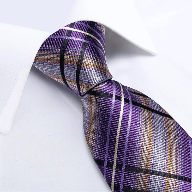 Corbata de seda para hombre con set y accesorios miniatura 4