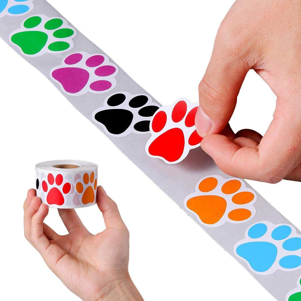 2400 Adesivi Rotondi Trasparenti A Forma Di Zampa, 1,3 Cm, 12 Colori, Per Insegnanti, Grafici Di Incentivazione E Decorazione Aula
