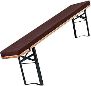 Cojín exterior para bancos de 3 cm, resistente al agua, con cremallera, color marrón oscuro, 150 x 25 x 3 cm Biergarten Patio Seating Soft Padded Bankauflagen.
