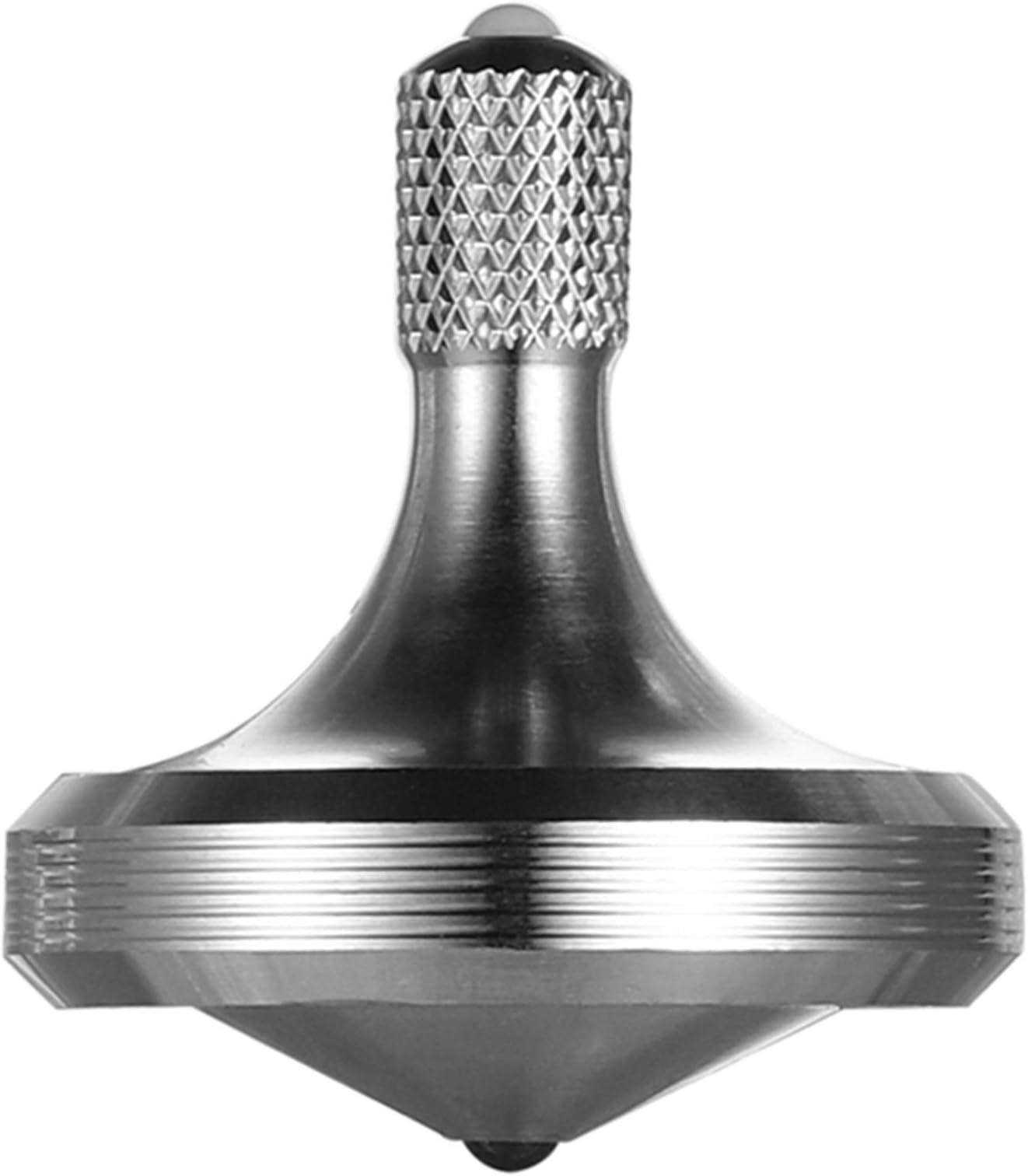 Precision Metal Spinning Top, Well Made Stainless Steel Spin Long Lasting Exceed 8 Mins Desktop Gyro EDC Toy, Perfect Balance Easy to Use Kill Time Efficiently (Pro Max-Silver)