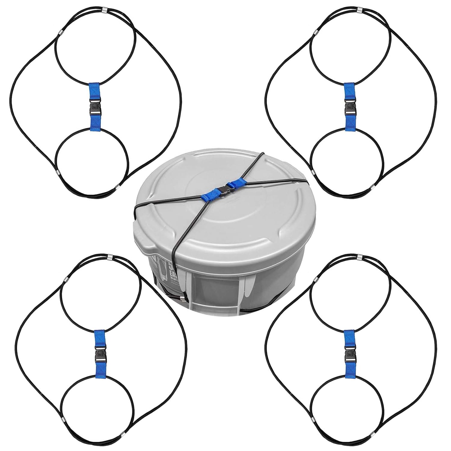 SHUESS 4 PCS Black Trash Can Lock, Garbage Lid Can Lock for