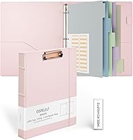 Vista 9 de Ospelelf Carpeta de 3 anillos con portapapeles, cuero de 1 pulgada, tamaño carta (8.5 x 11 pulgadas), carpeta de portapapeles con 5 separadores