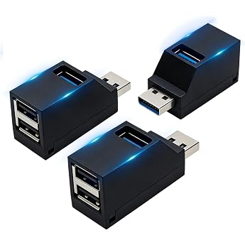 3pcs Mini USB Hub 3 Port USB 3 Hub USB Splitter Hub USB Splitter 3.0 Compact for Laptop Desktop PC Accessories 3 Port U-SB 3.0 Hub for Data Transfer and Power Supply