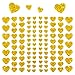 Oblique-Unique® - 106 Herz Aufkleber mit Glitzer Effekt in Gold I Herzen Sticker I Scrapbooking Dekoration Liebe Kinder Geburtstag