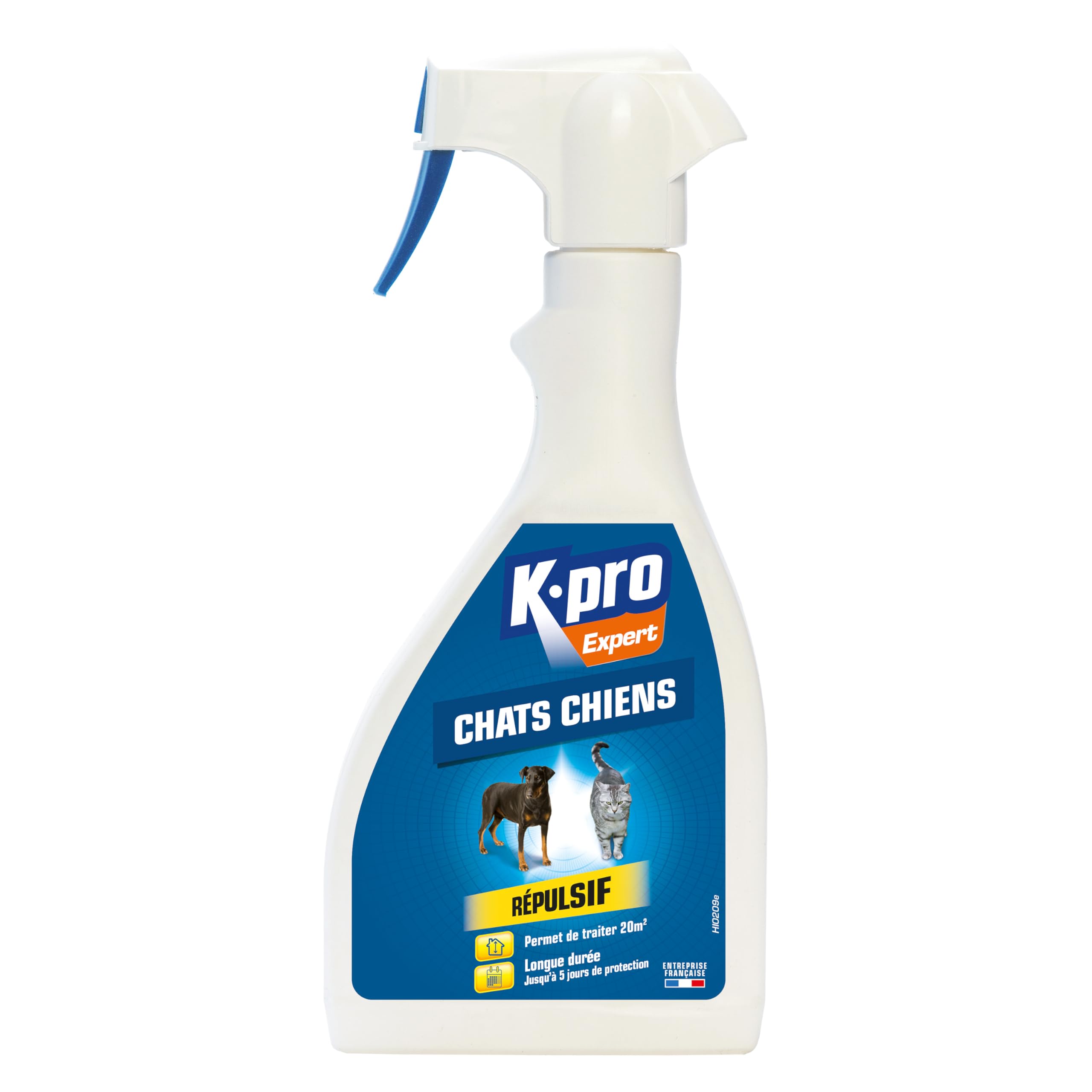 K.PRO– Répulsif Chiens et Chats 500ml – Action Immédiate – Éloigne sans Danger – Ne Tache Pas – Jusqu’à 25m² de Surface Traitable – Usage Extérieur et Intérieur