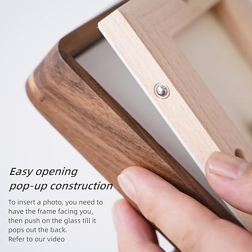 Miniatura 4 de Marco de fotos de madera maciza natural de 11 x 14 pulgadas con paspartú de 8.5 x 11 pulgadas, marcos de fotos de madera de nogal real de 11 x 14