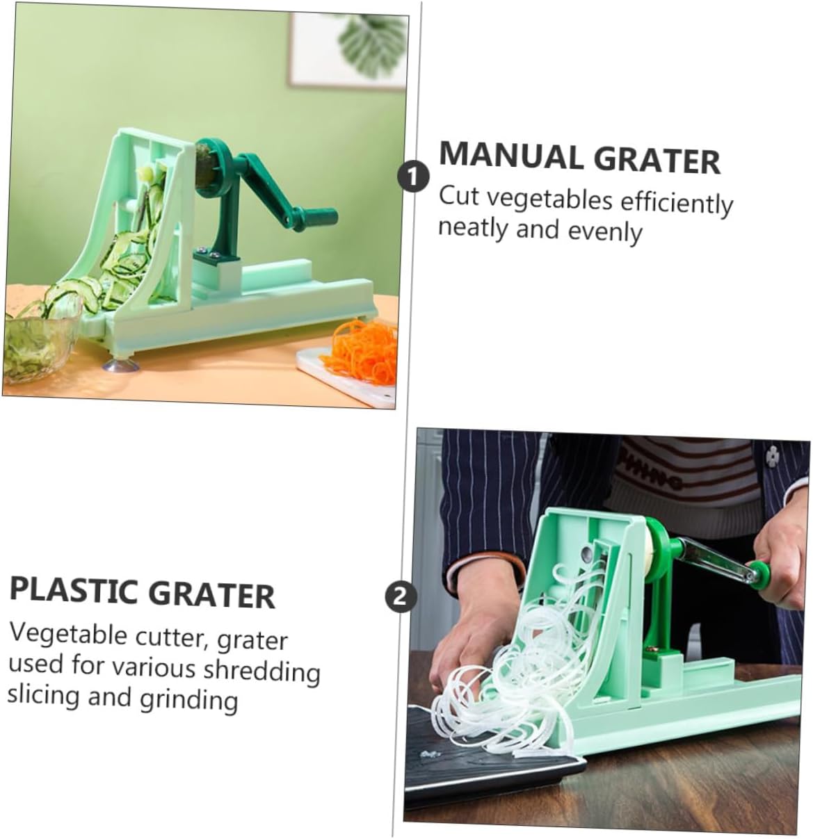 Alipis 1pc Multifunctional Vegetable Grater Hand Rotary Slicer for Kitchen Efficient Manual Tool Light Green Easy to Operate for Shredding Vegetables and Cheese