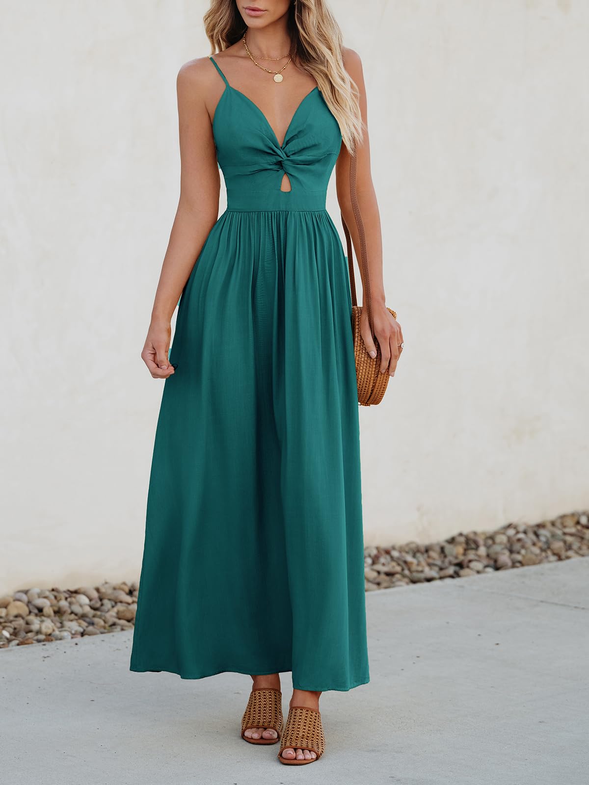 CUPSHE Abito Estivo da Donna con Scollo a V, Senza Maniche, Colore a Contrasto, Stampa Floreale, Mini Abito per Il Tempo Libero, Feste, Spiaggia, Cami