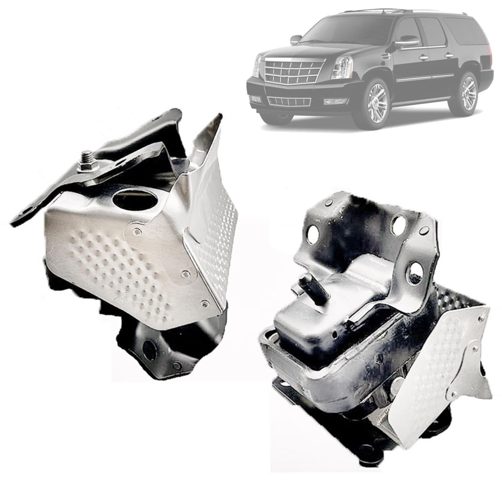 2PCS Motor Mount Set with Heat Shield, Left and Right Automotive Replacement Engine Mounts Compatible for GMC Sierra Yukon / Chevrolet Tahoe Silverado Suburban / Cadillac Escalade 15854941 A5365HY