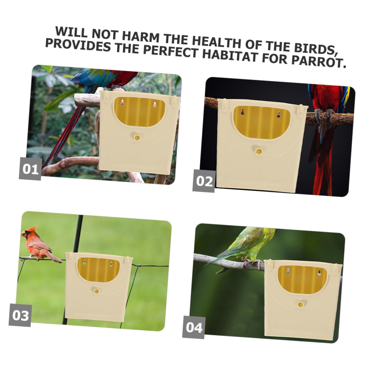 Casetta per Nidificazione di Uccelli in Plastica Nido per L'allevamento di Pappagalli Casetta per L'allevamento di Parrocchetti Design Elegante E Pratico