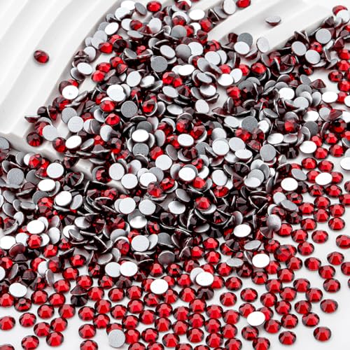 Image of Flatback Rhinestones Bulk, 14400PCS Siam Rhinestones for Clothes DIY Decoration Crafts, Siam, SS16, 3.8-4.0mm