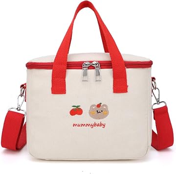 Lunch Bag Insulated Cooler Bag Crossbody Lunch Box Bag Storage Bag Waterproof Leak-Proof Cool Thermal Lunch Tote for Work Camping Outdoor BBQ Party Red