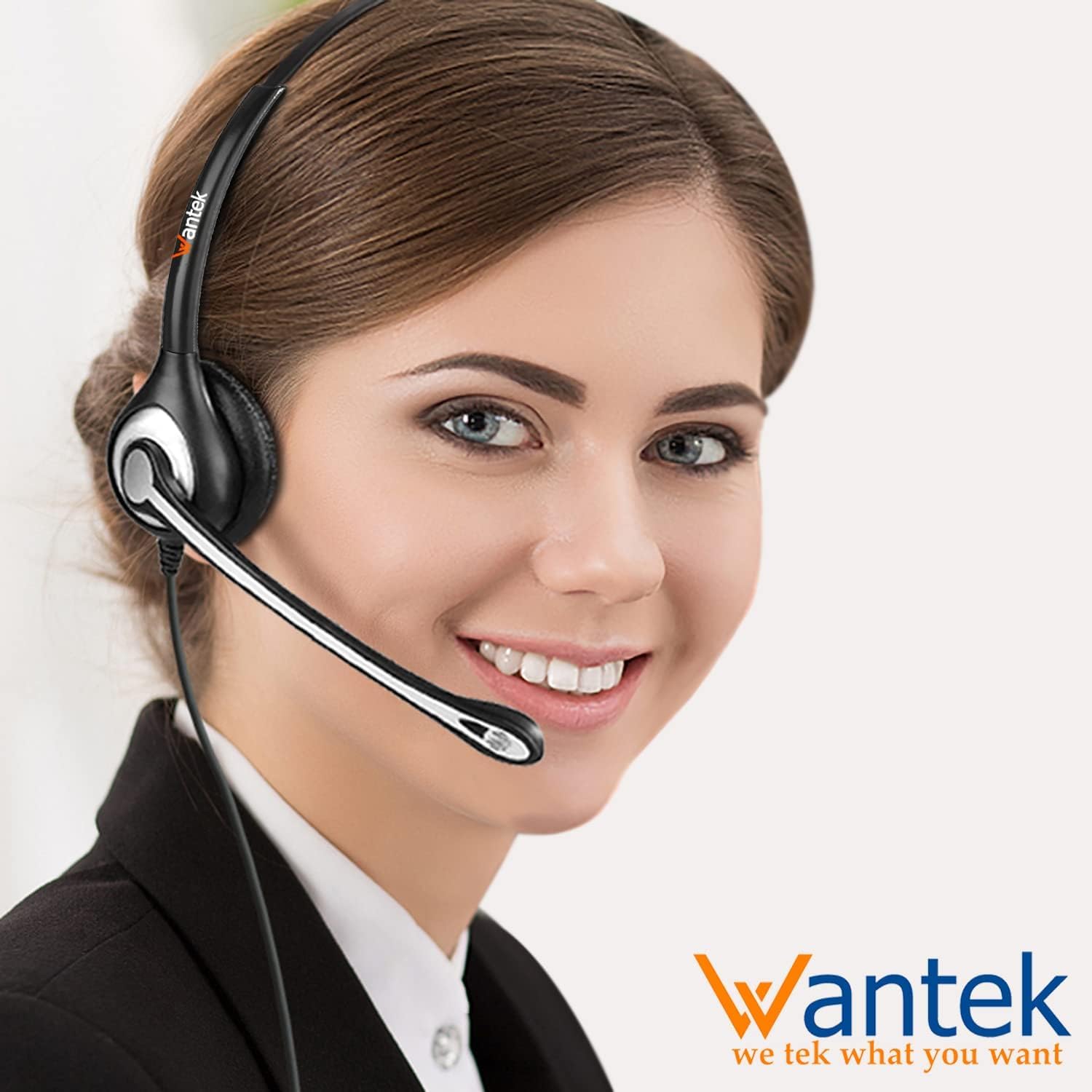 Wantek Casque de téléphone RJ9 compatible avec Yealink T19P, T21P, T23G, T41S, T42S, T46S, Avaya 1608, 9608, 9611G, Grandstream GXP1620, 1630, Snom, Panasonic