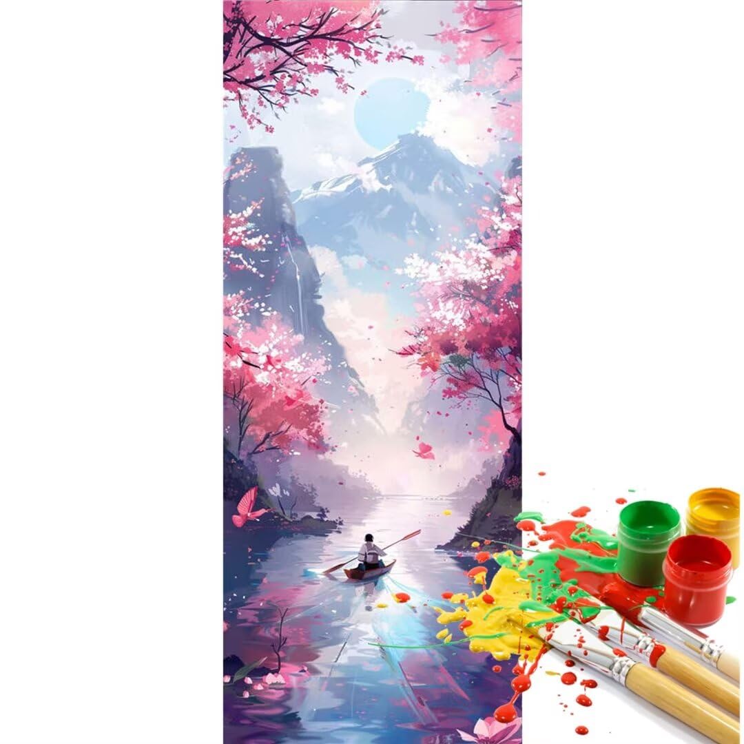 Malen Nach Zahlen Landschaft Fantasie Malen Nach Zahlen Erwachsene, DIY Set Ölgemälde Malen Nach Zahlen XXL, Acrylfarben Painting by Numbers, für Geschenk Wanddekoration, 60x150cm (Ohne Rahmen)-YH456