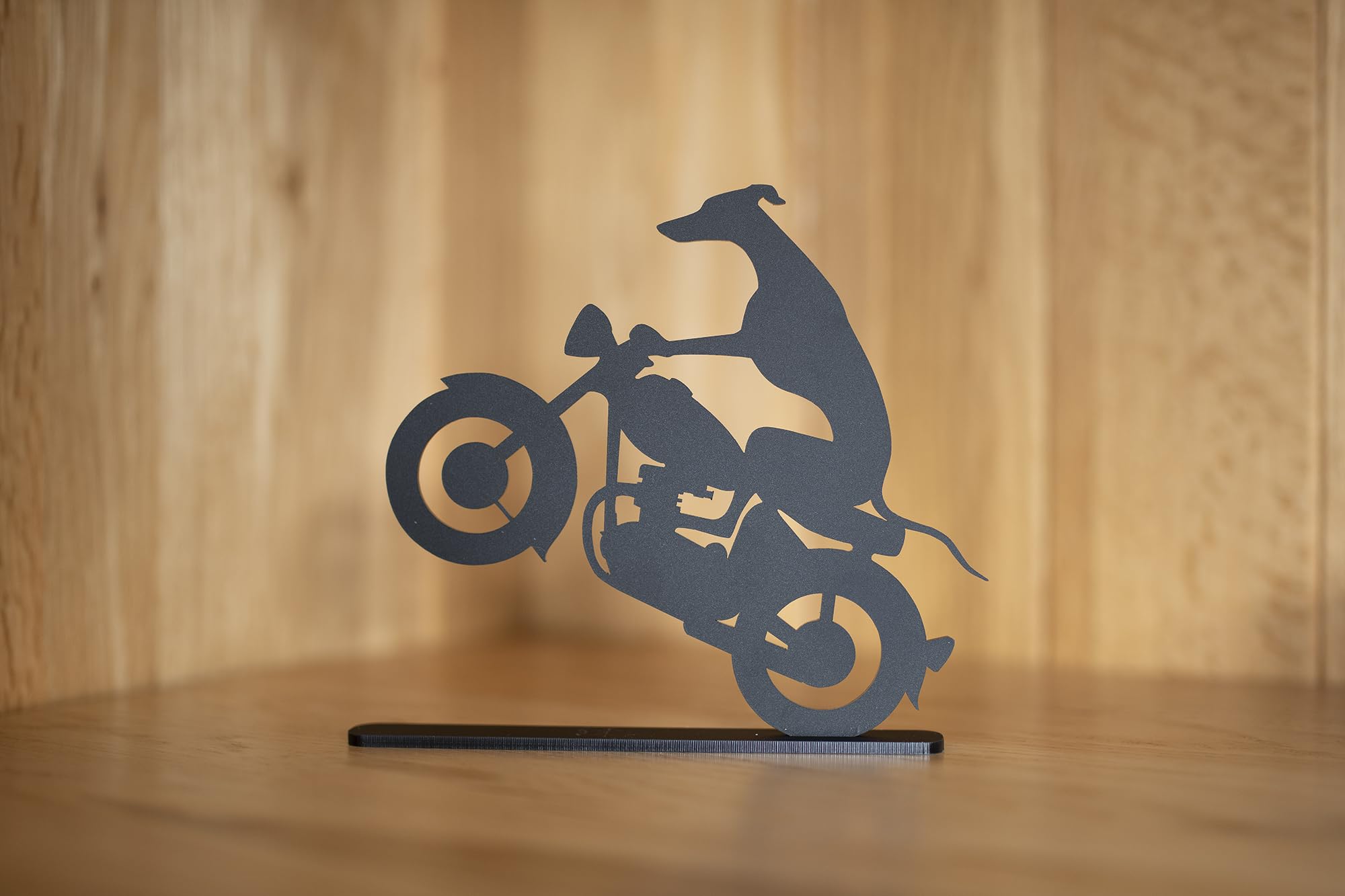Whippet/Greyhound Silhouette Ornaments, various designs including Whippet on a motorbike - Image 4