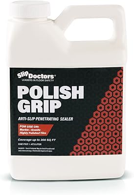 SlipDoctors Polish Grip Non-Slip Floor Coating and Sealant for Highly Polished Marble, Granite and Tiles, Pint, Clear