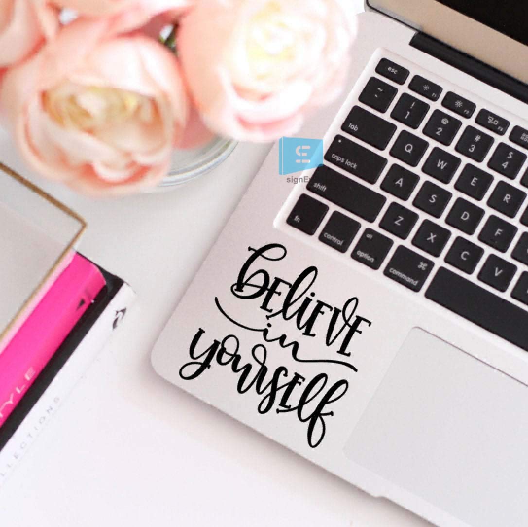 SIGN EVER Believe Yourself Quotes Laptop Trackpad Stickers for 15.6 14 13 Inches and All Models Laptop Stickers L x H 6.50 cm x 8.00 cm Pack of 2 (B0844SJWN2) Amazon Price History, Amazon Price Tracker