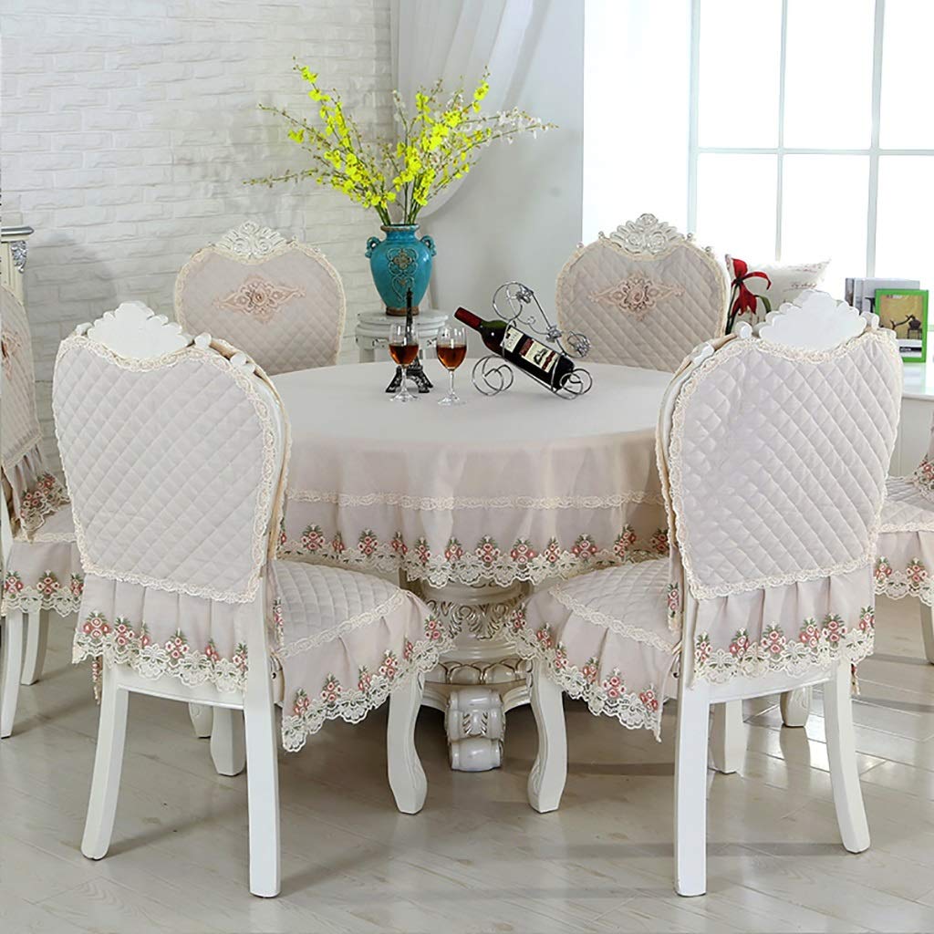 Nappe en dentelle de coton style européen et housses de chaise assorties chic