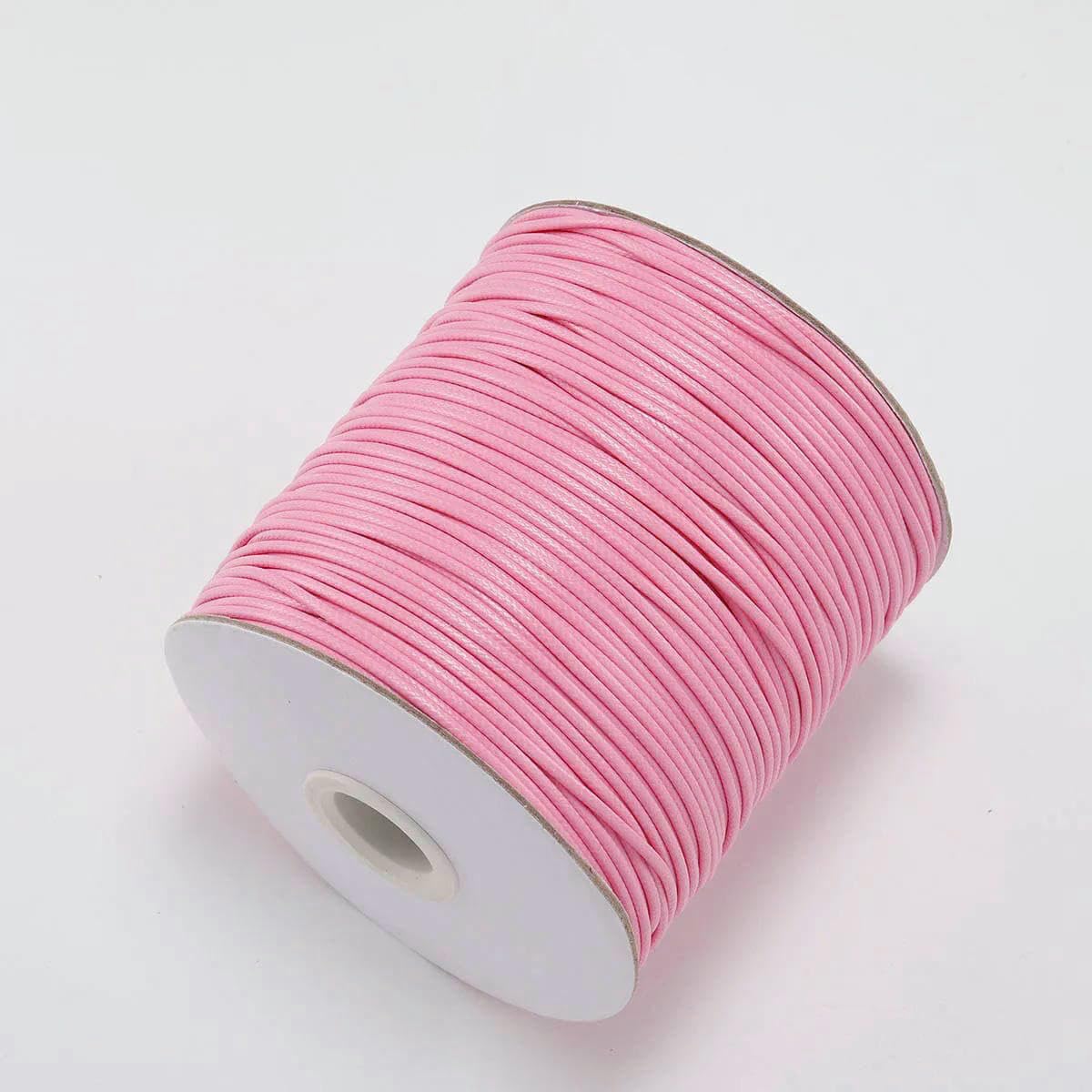 10m/lot Korean Waxed Cotton Cord Waxed Thread Cord String Strap Necklace Rope Bead For Bracelet For Jewelry Making Findings-Pink-1.0mm (10Meters)