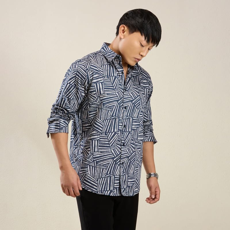 Image of MARK & ALBERT Men's Slim Fit Cotton Formal Shirt