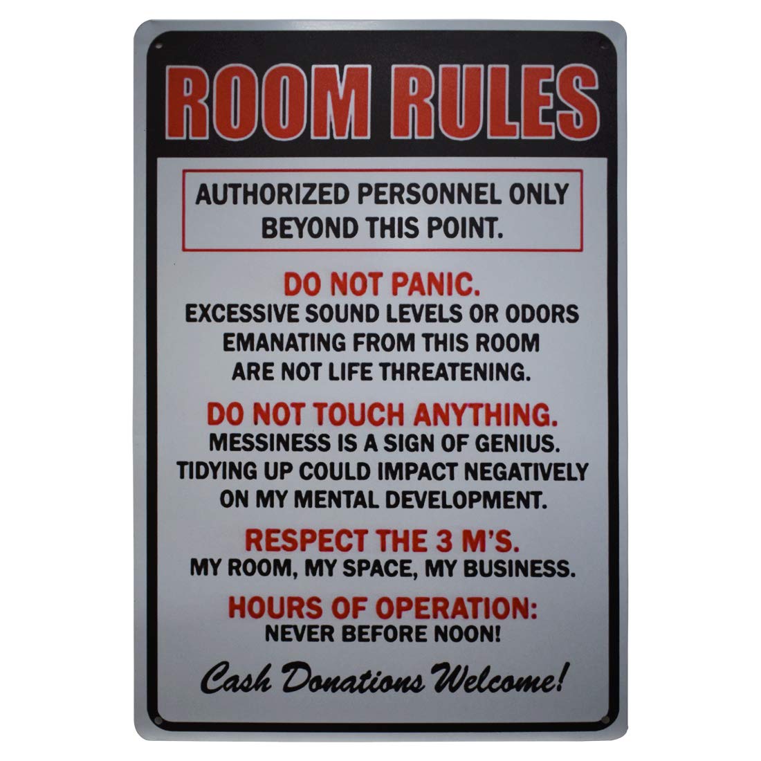 Zesta Bathroom Decor Items Washroom Decor Tin Sign | Aesthetic Posters Wall Poster for Bedroom | Magnetic Cafe Decoration Items / Restaurant Decorations Items | Quirky Home Decor Bar Accent - Room Rules
